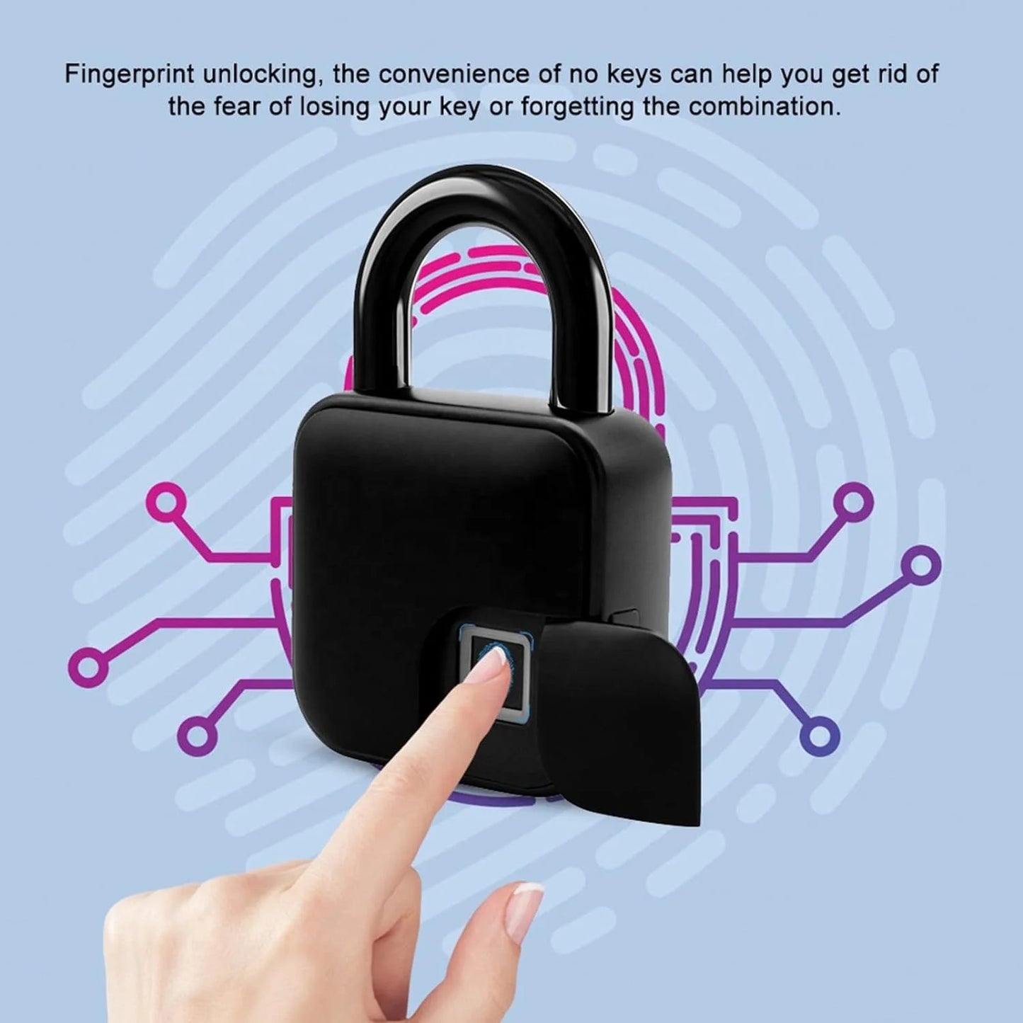 Smart Fingerprint Bluetooth Pad Lock with App