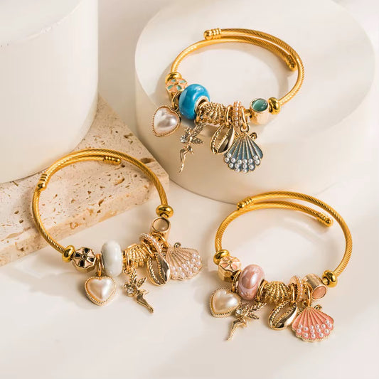 Stainless Steel Ocean Themed Charm Bracelets (Adjustable)