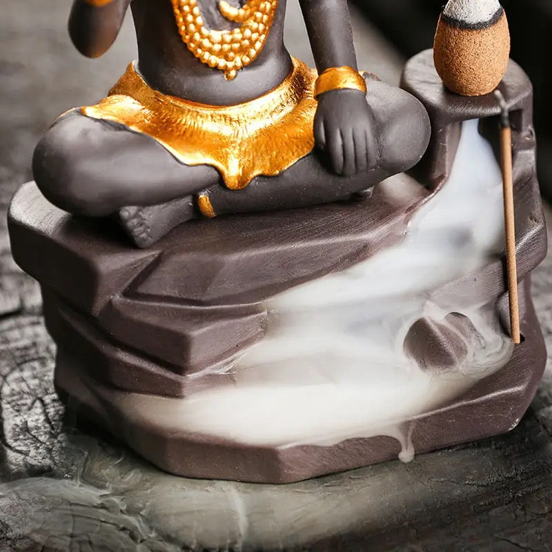 Lord Shiva Incense Holder + 10 Free Back-Flow Incense Cones