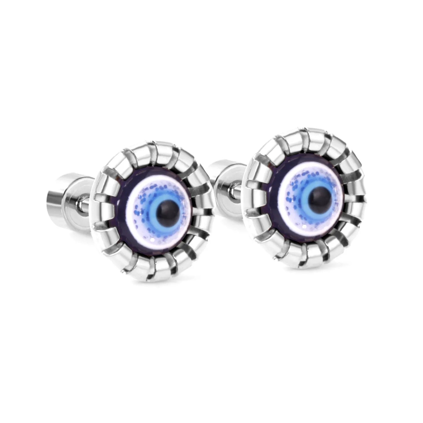 Sterling Silver Evil Eye Hamsa Set (Necklace & Earrings)