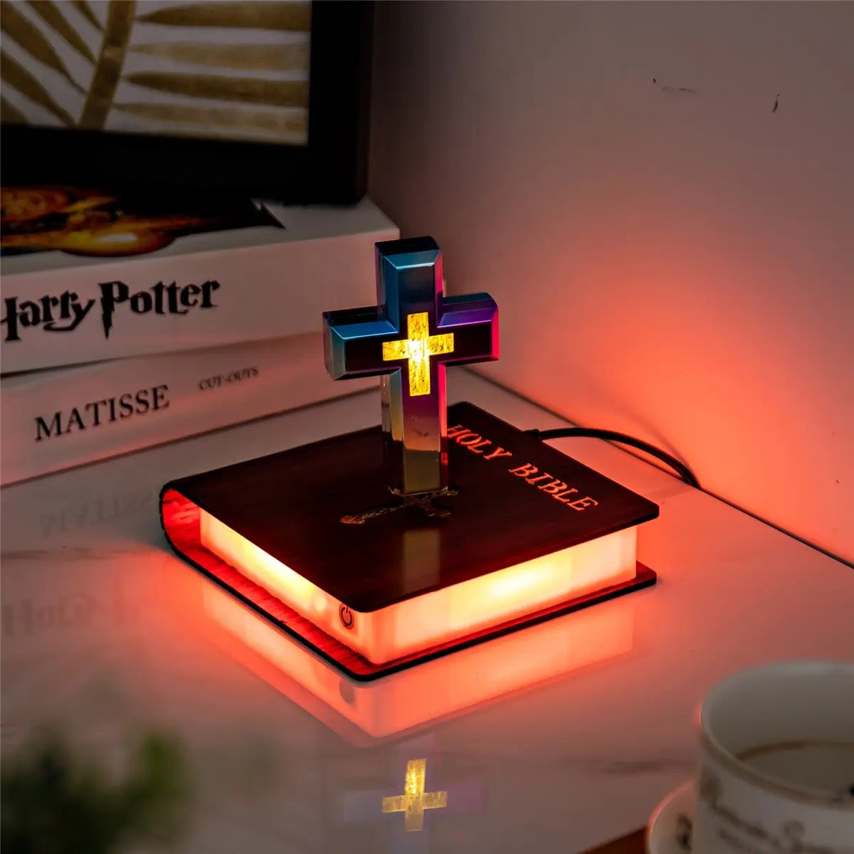 Magnetic Levitating / Floating Cross on Holy Bible