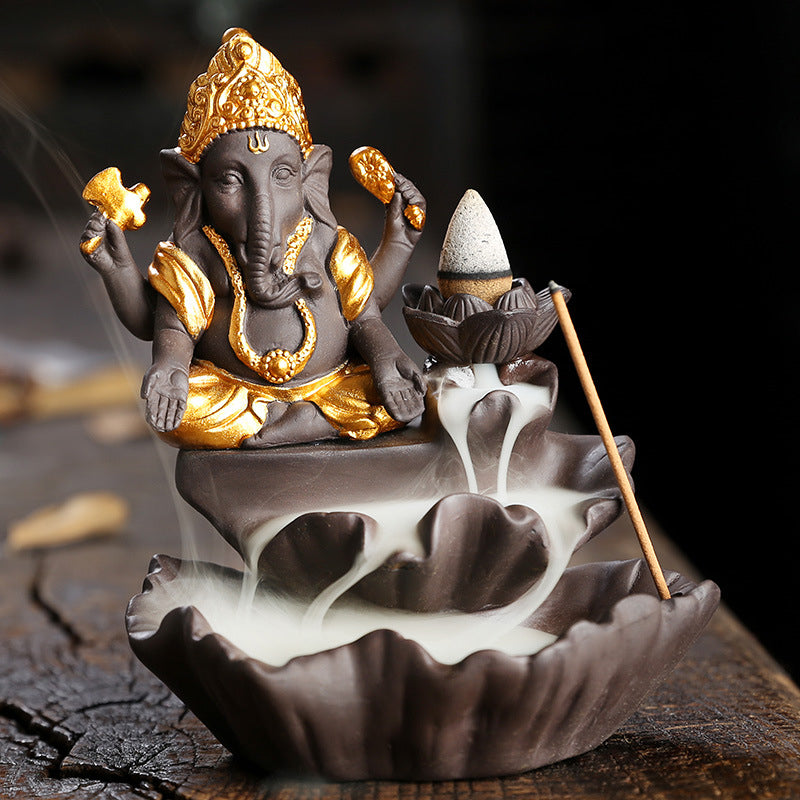 Lord Ganesh Incense Holder + 10 Free Incense Cones