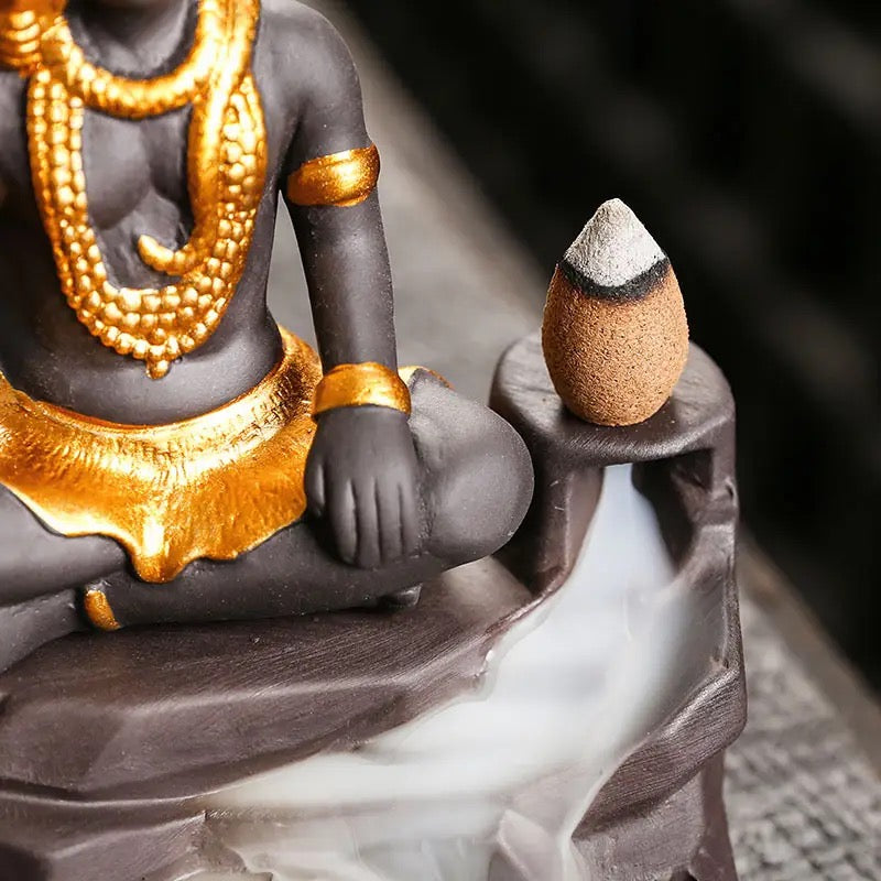 Lord Shiva Incense Holder + 10 Free Back-Flow Incense Cones