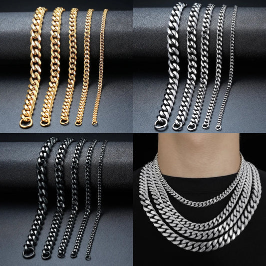 Stainless Steel Cuban Links Chains (22”)