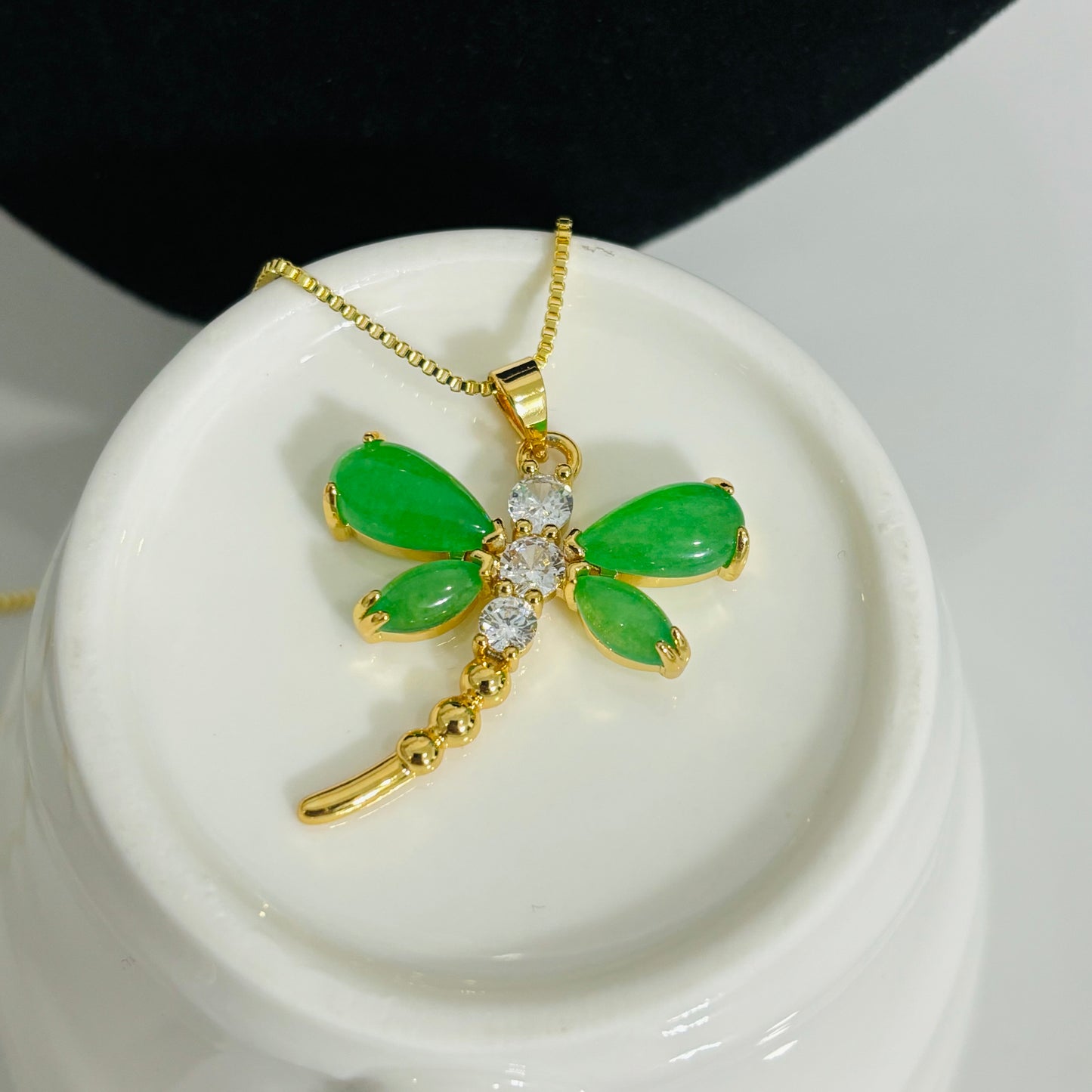 Natural Dragon Fly Jade Necklace