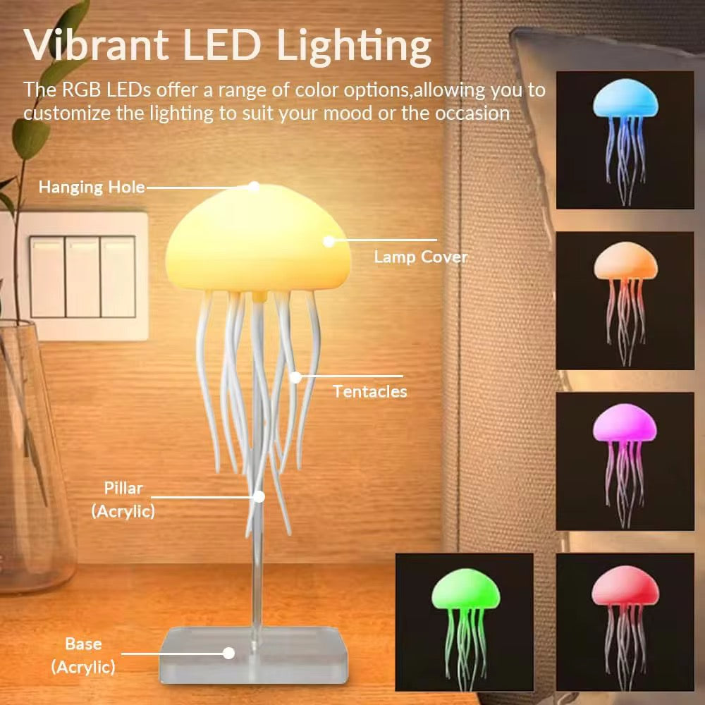 Sound Recognition Aurora RGB Gradient LED Jellyfish Dancing Legs Lamp