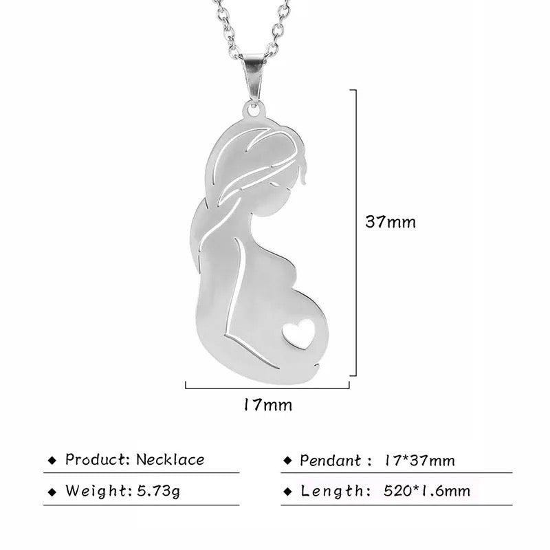 Stainless Steel Pregnant Mommy Necklace