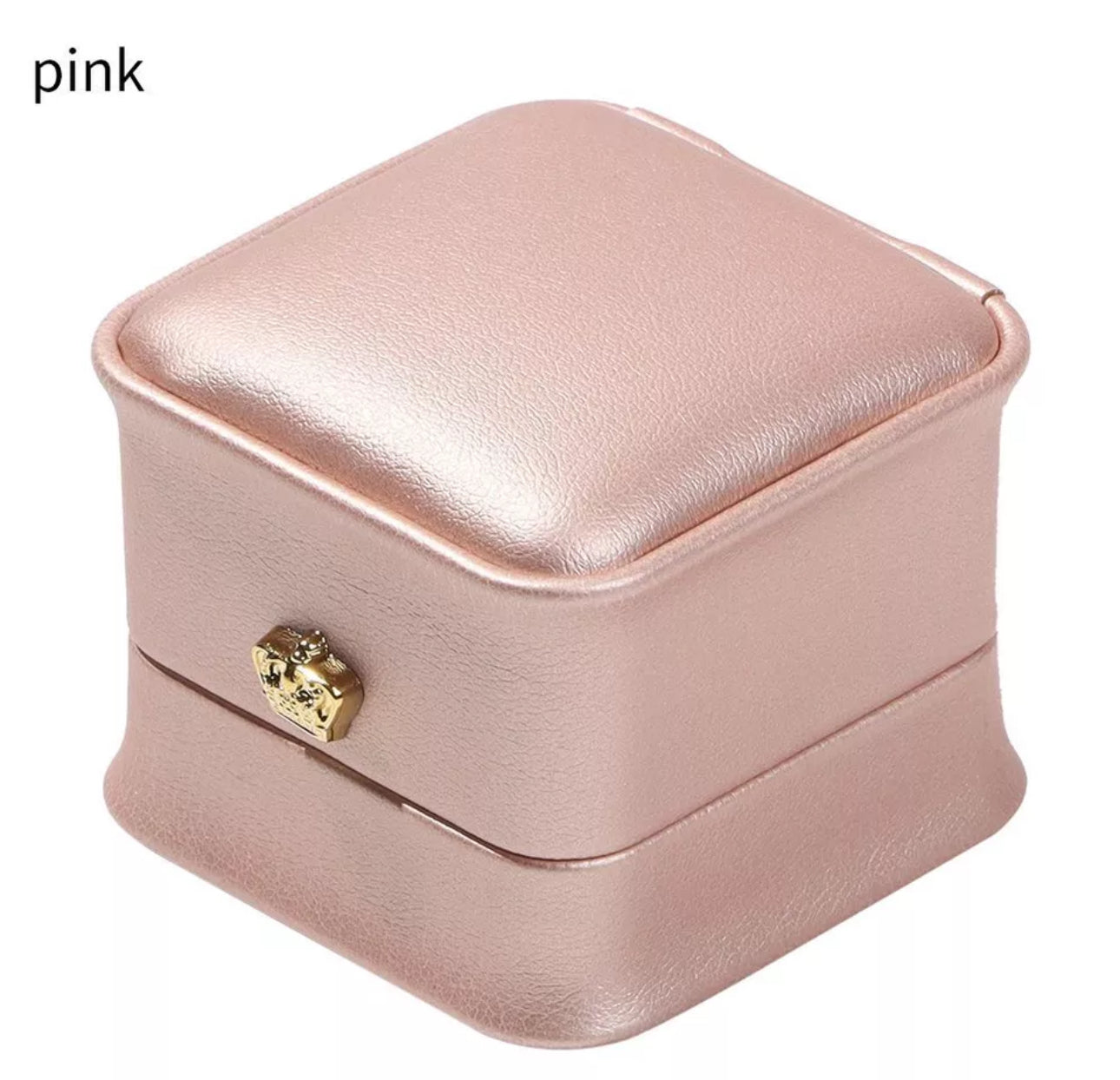 (Premium Packaging) High Quality Leather Velvet Lined Crown Jewelry Ring Box - Engagement Ring Box