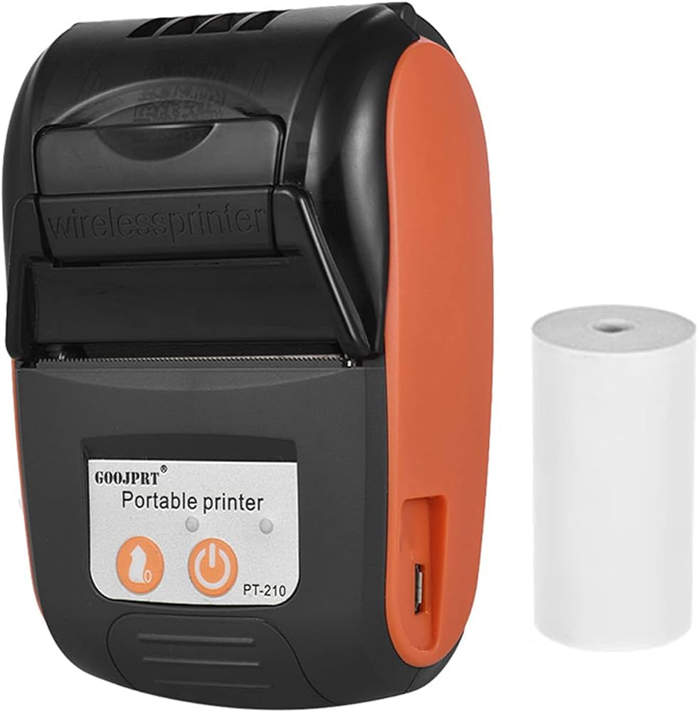 Mini 58mm Printer Portable Thermal Bluetooth Receipt Printer (+1 Free Paper Roll)