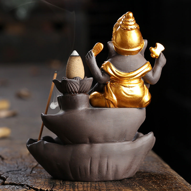 Lord Ganesh Incense Holder + 10 Free Incense Cones