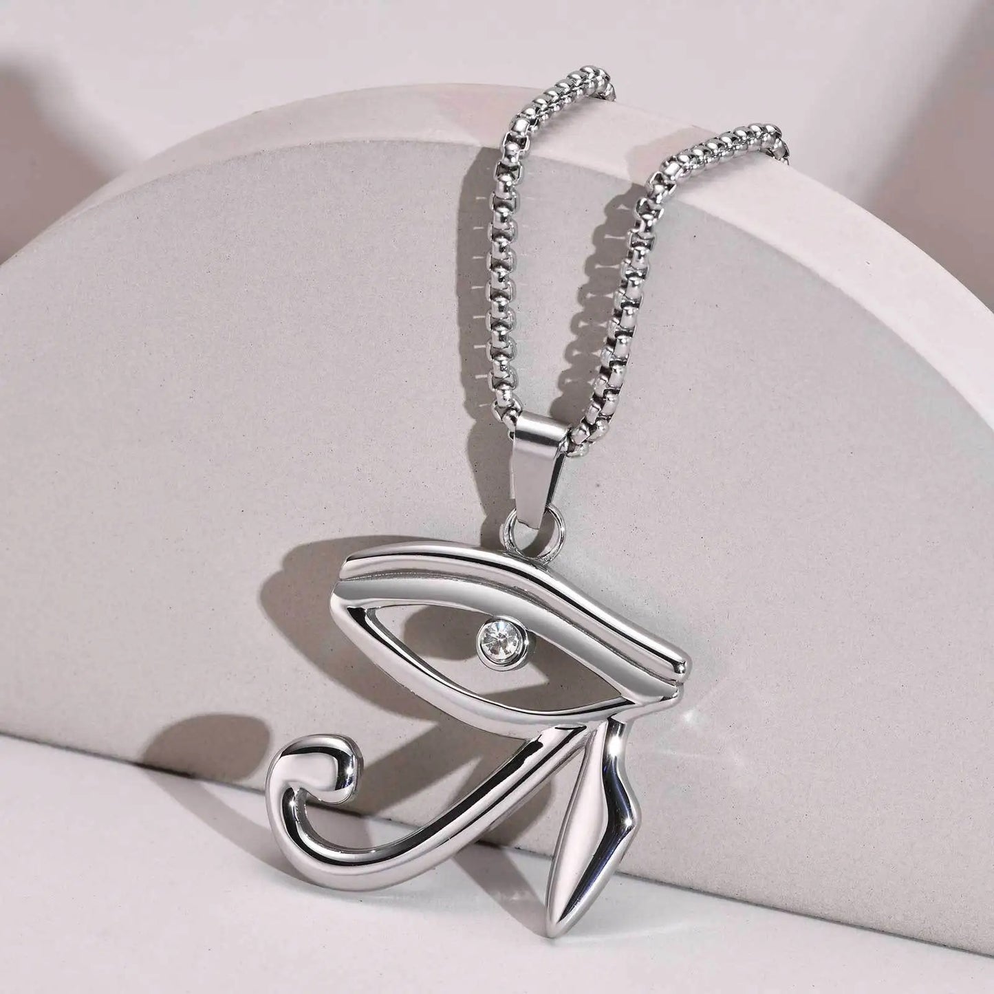 Stainless Steel Eye Of Horus Necklace/ Egyptian Eye