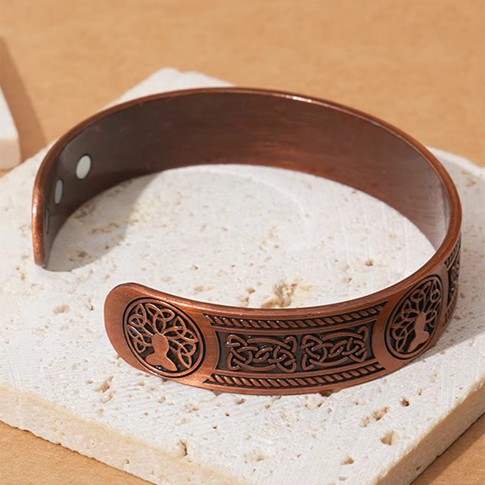 Adjustable Ultra Strength Pure Copper Magnetic Bracelet (99.99% Copper) Celtic Tree of Life Design