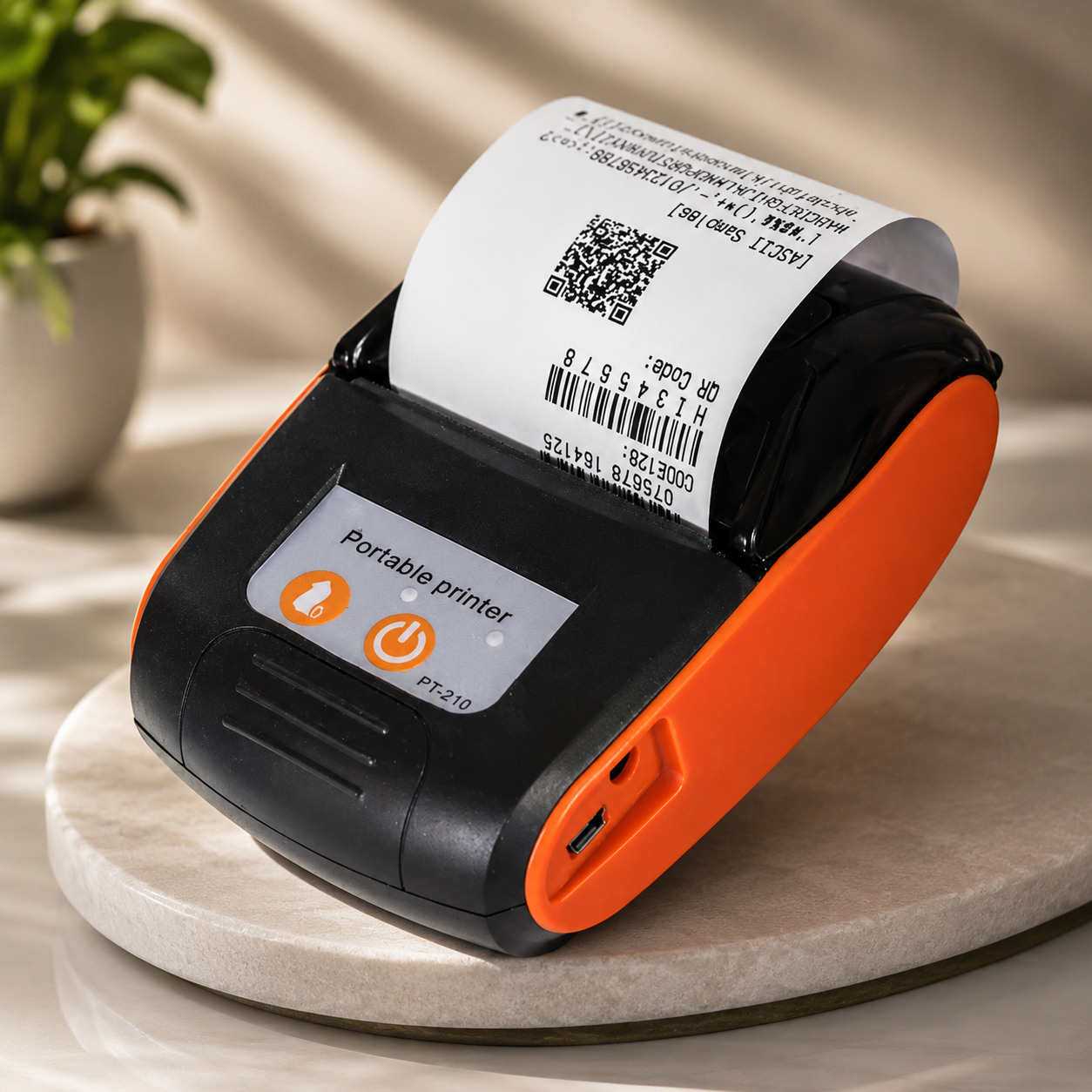 Mini 58mm Printer Portable Thermal Bluetooth Receipt Printer (+1 Free Paper Roll)