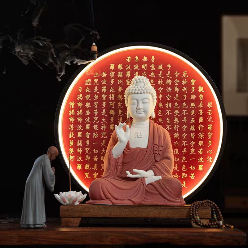 Buddha Back-Flow Incense Holder & Ring Light Ornamental Set