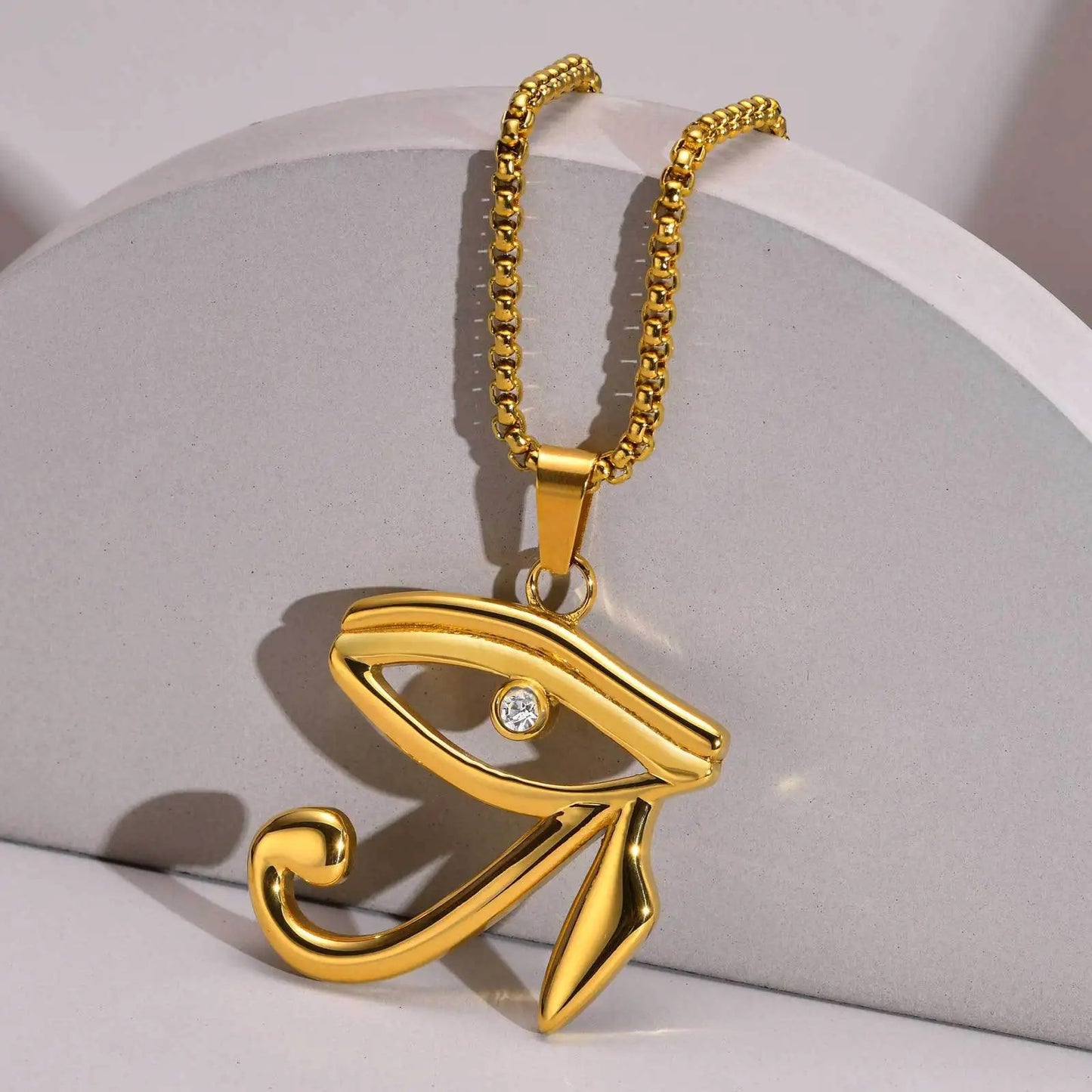 Stainless Steel Eye Of Horus Necklace/ Egyptian Eye