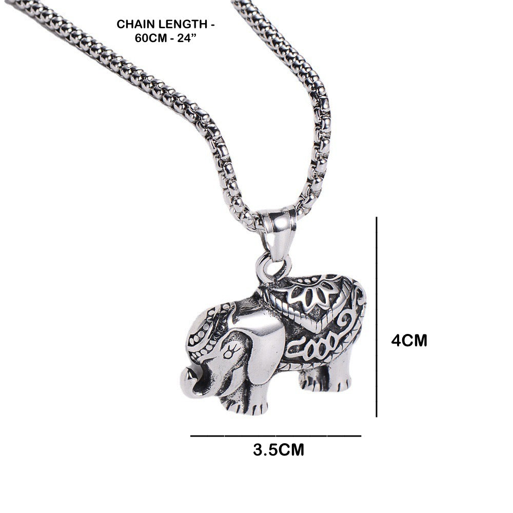 Stainless Steel Lucky Elephant Necklace