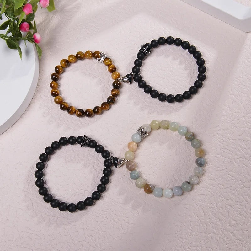 Natural Stone Distance Magnetic Bracelets (8MM) - Relationship/ Friendship