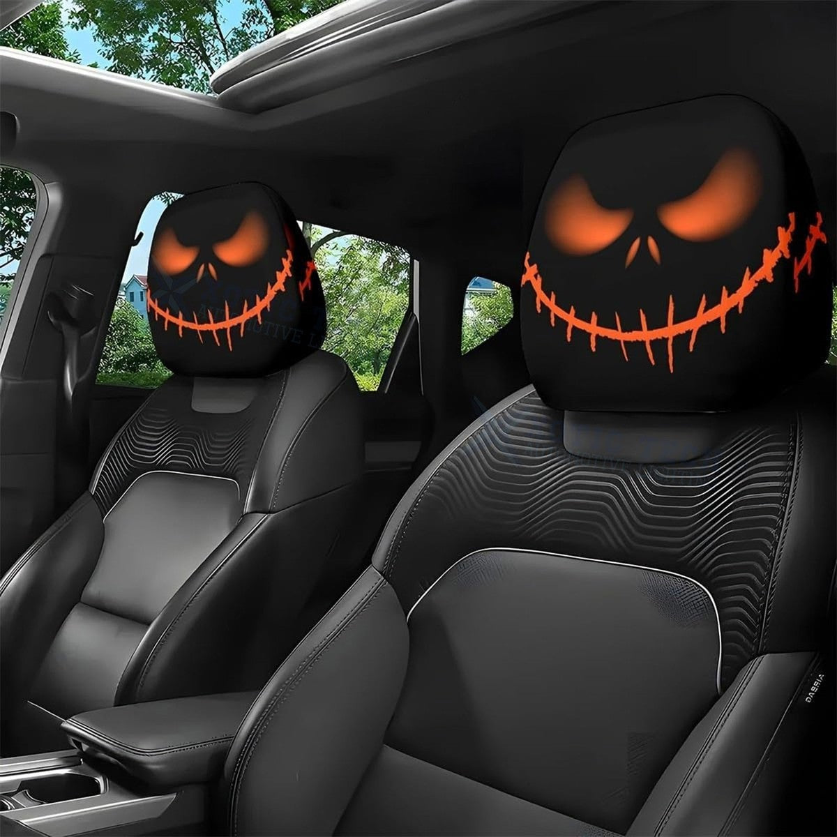 Halloween Scary Face Car Headrest Covers – 2 Piece Set