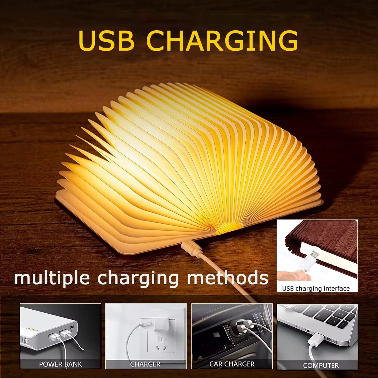 LumiFold 360° Foldable LED Magic Book Lamp