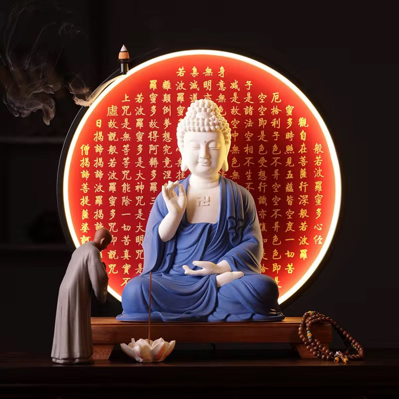 Buddha Back-Flow Incense Holder & Ring Light Ornamental Set