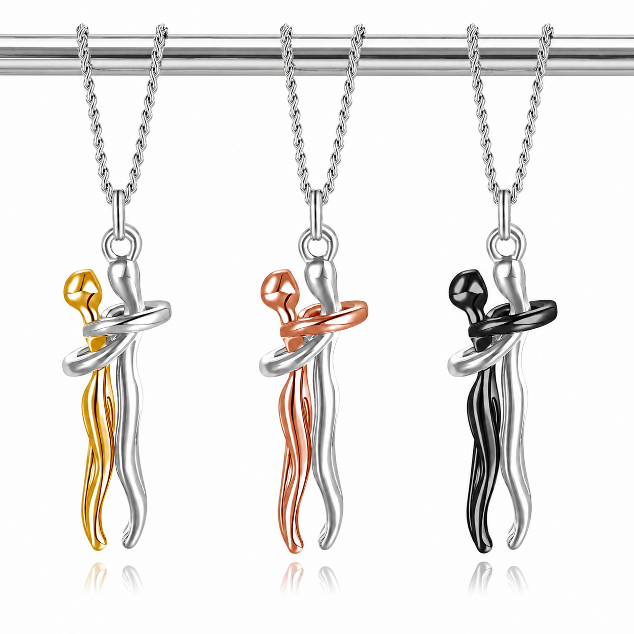 Stainless Steel Unity Love Hug Necklace