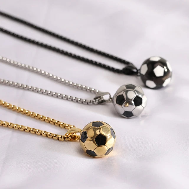 Stainless Steel Football Necklace