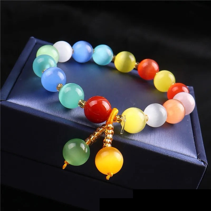 Colorful Cat Eye Quartz Lucky Bracelets (10mm)