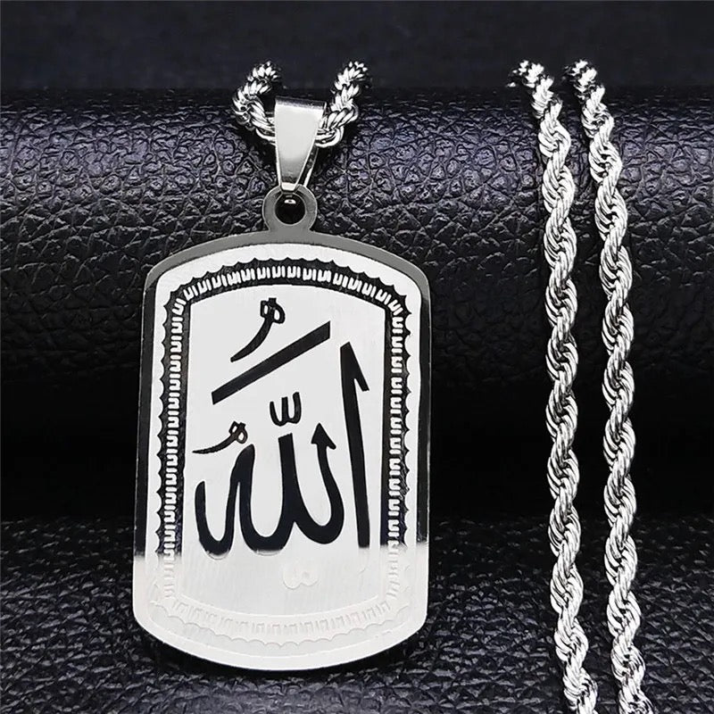 Stainless Steel “Allah” Islamic Gods Names Necklace