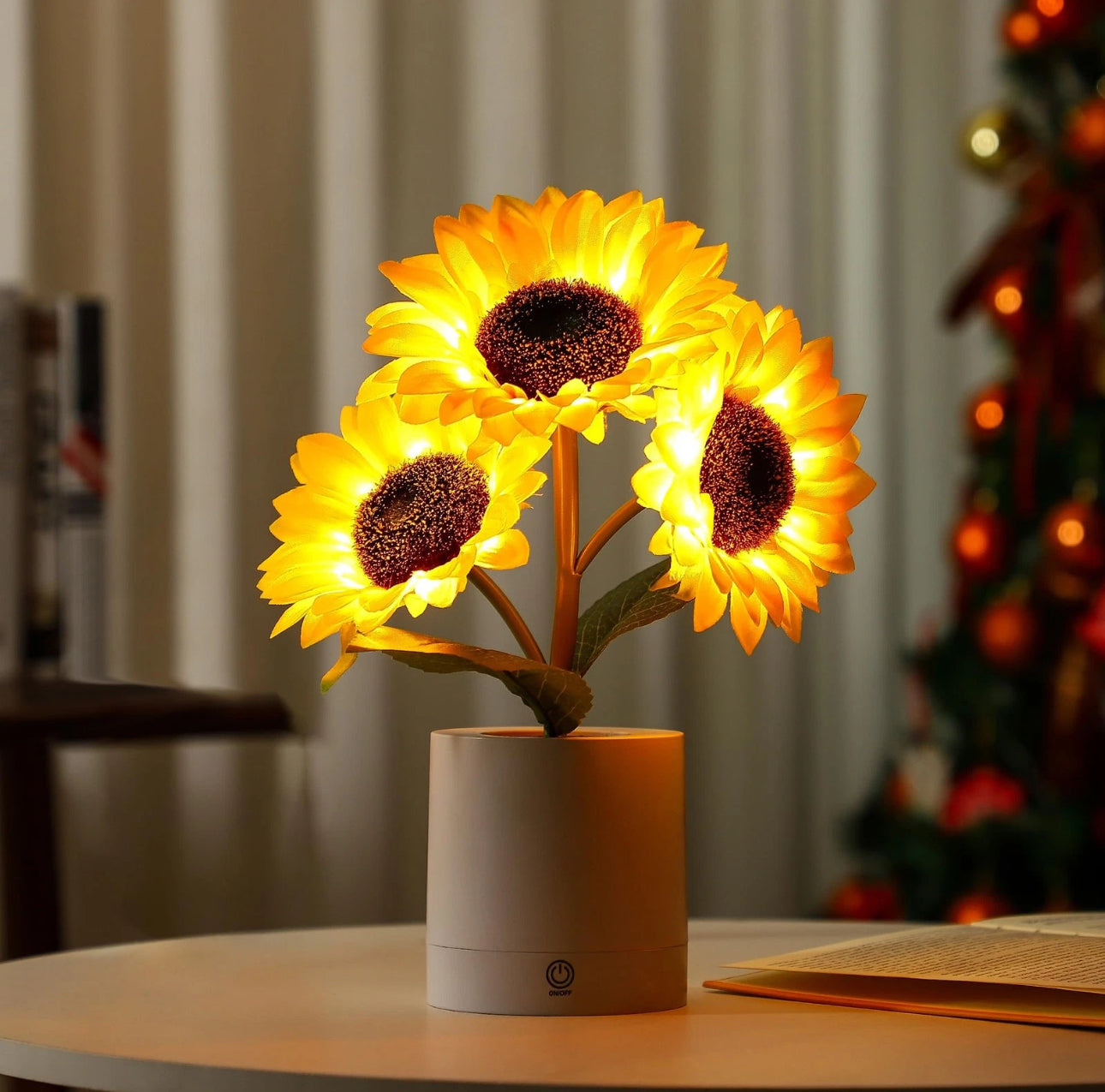 3-Head Sunflower USB Night Light (Table Decor)