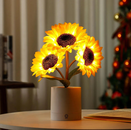 3-Head Sunflower USB Night Light (Table Decor)