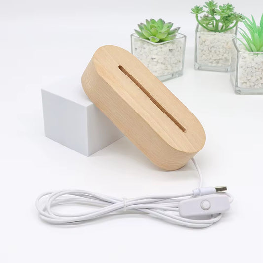 Wooden LED Warm Lamp Base For Acrylic Plaque Lamp