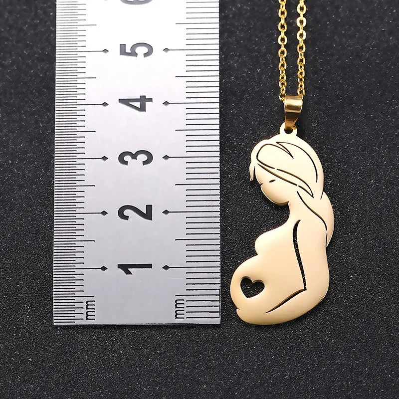 Stainless Steel Pregnant Mommy Necklace