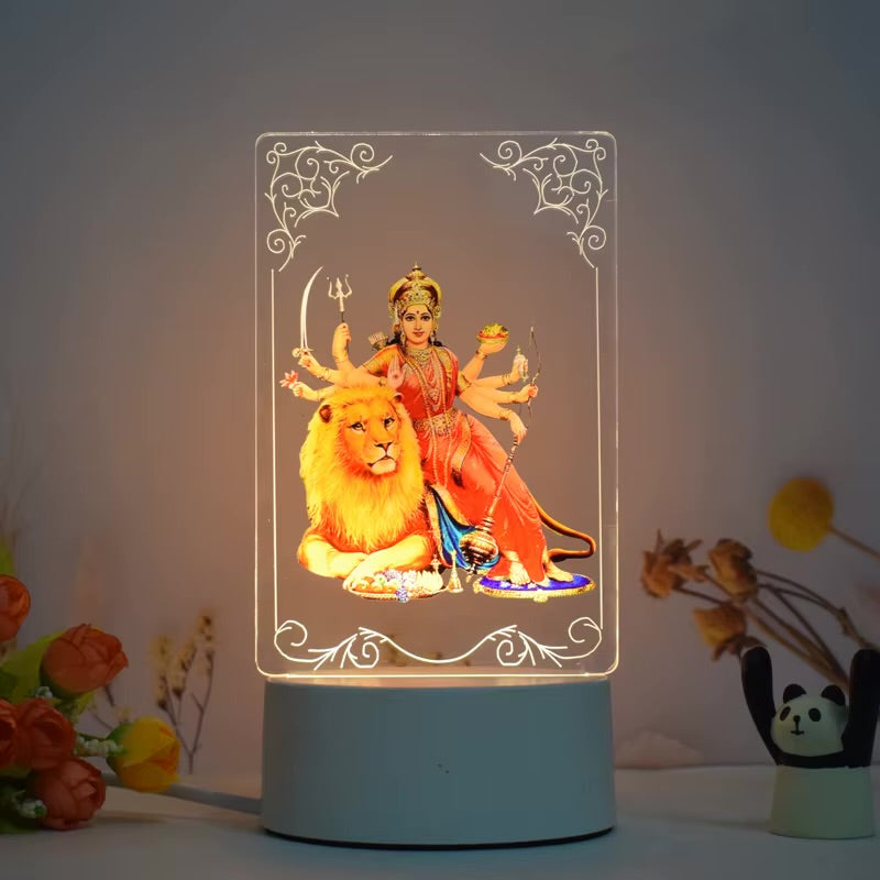Hinduism/ Hindu Gods 3D Acrylic Night Lamp (Mother Durga)
