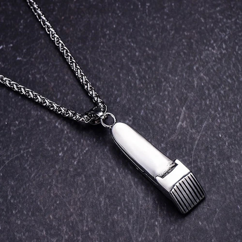 Stainless Steel Barber Haircut Shaver Necklace