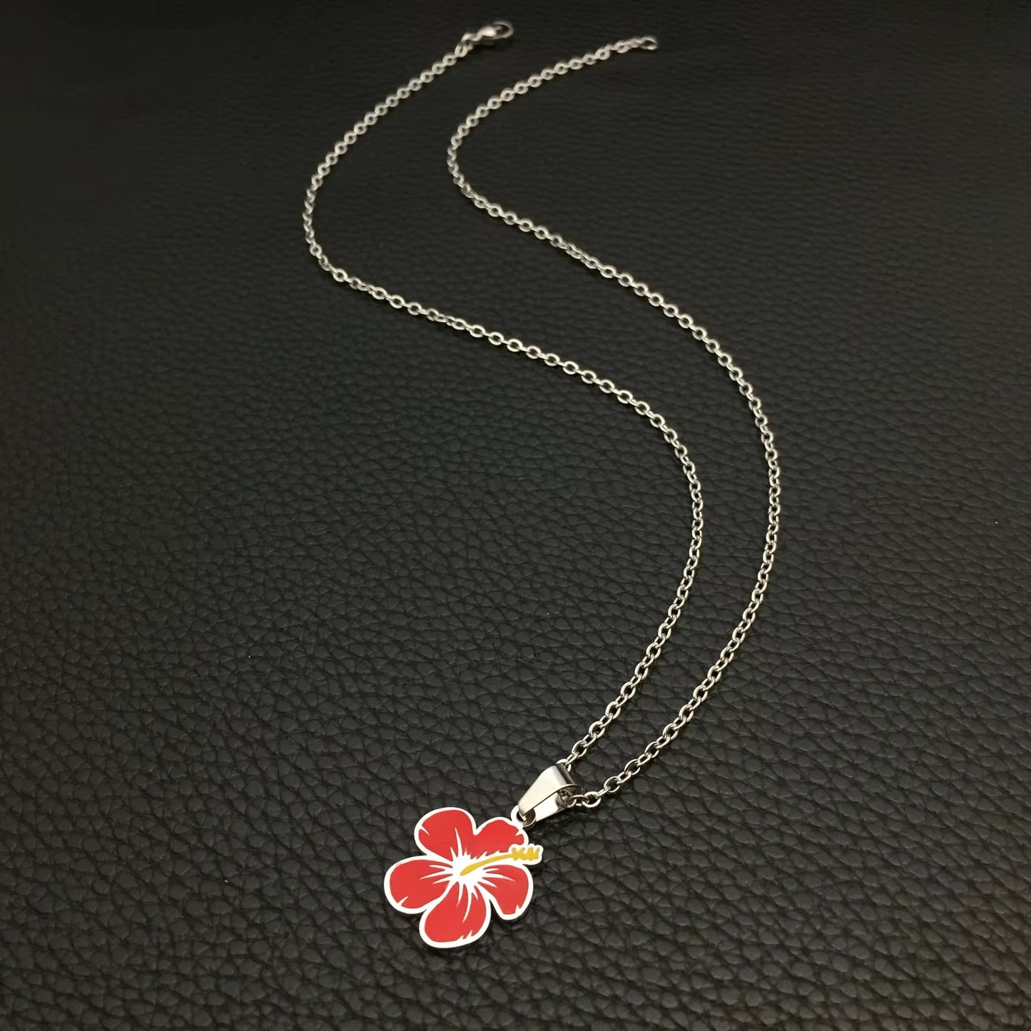 Stainless Steel Hibiscus Necklace