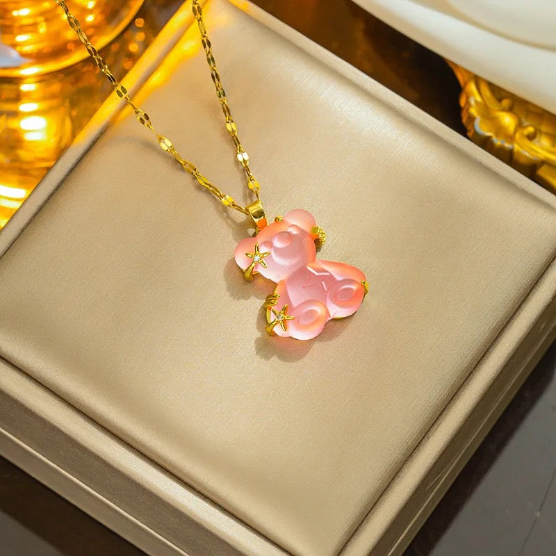 Crystal Teddy Bear Necklace