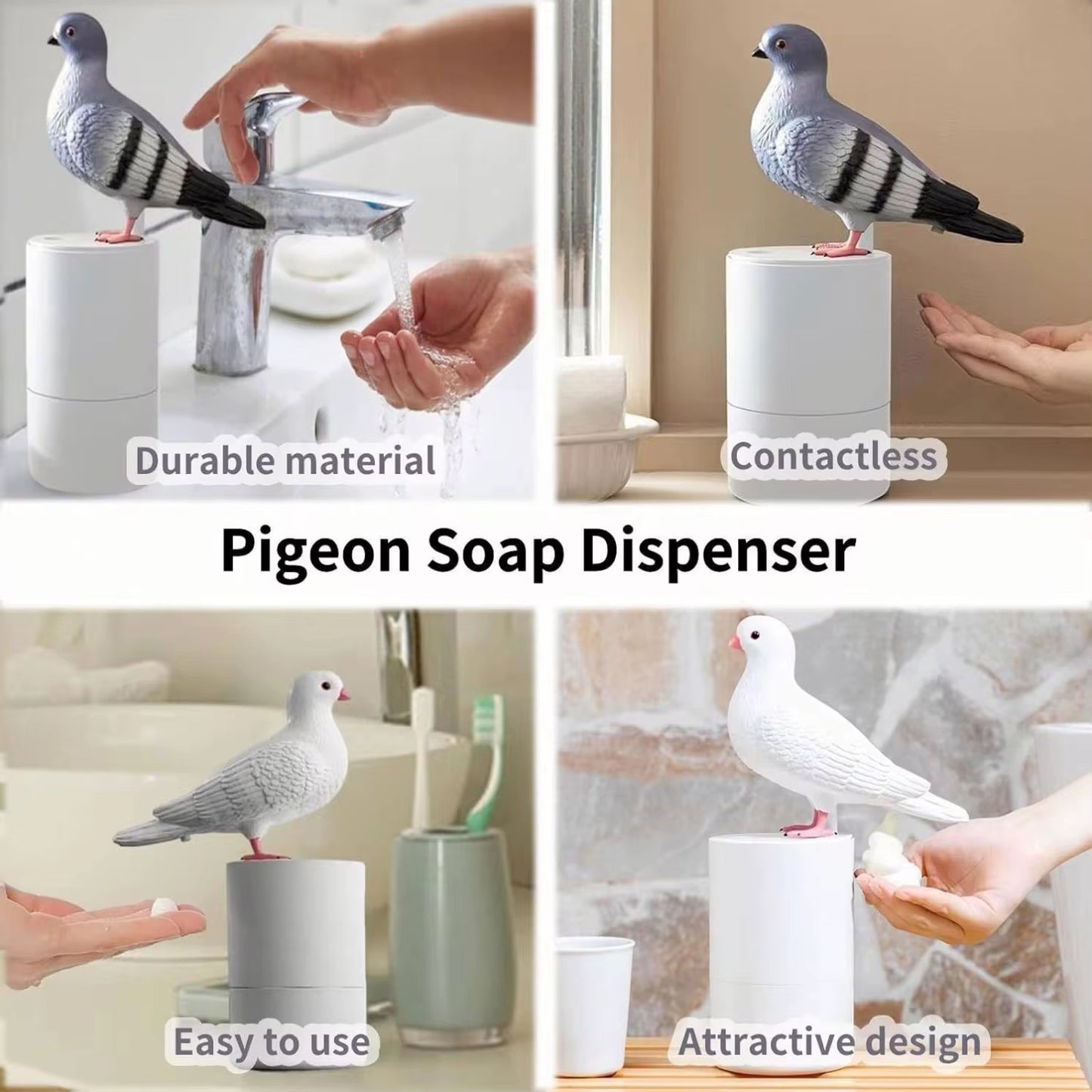 Multipurpose Pigeon Poop Automatic Dispenser for Soap / Hand Sanitizer/ Shampoo Etc.