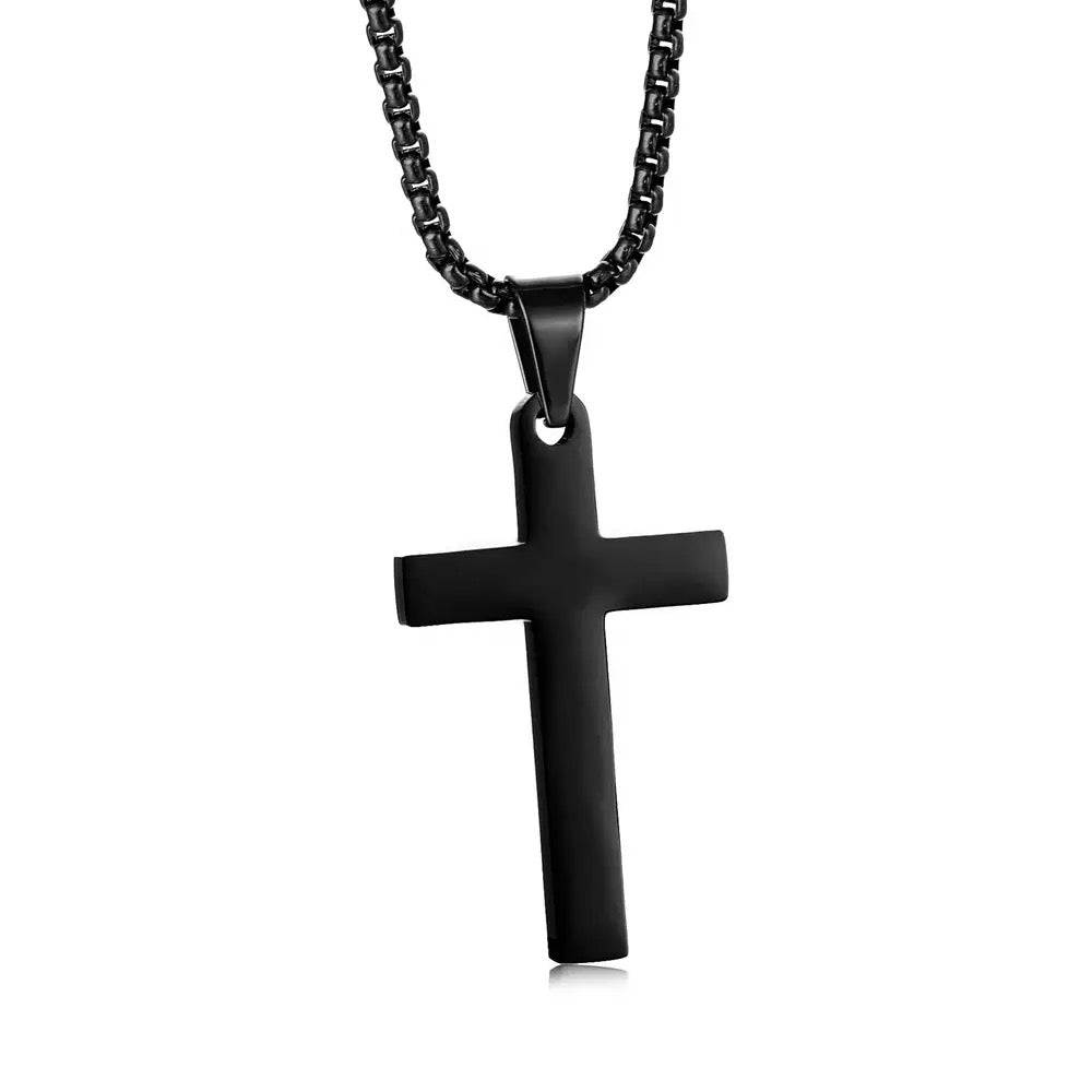 Customizable Stainless Steel Cross Necklace with Engraving