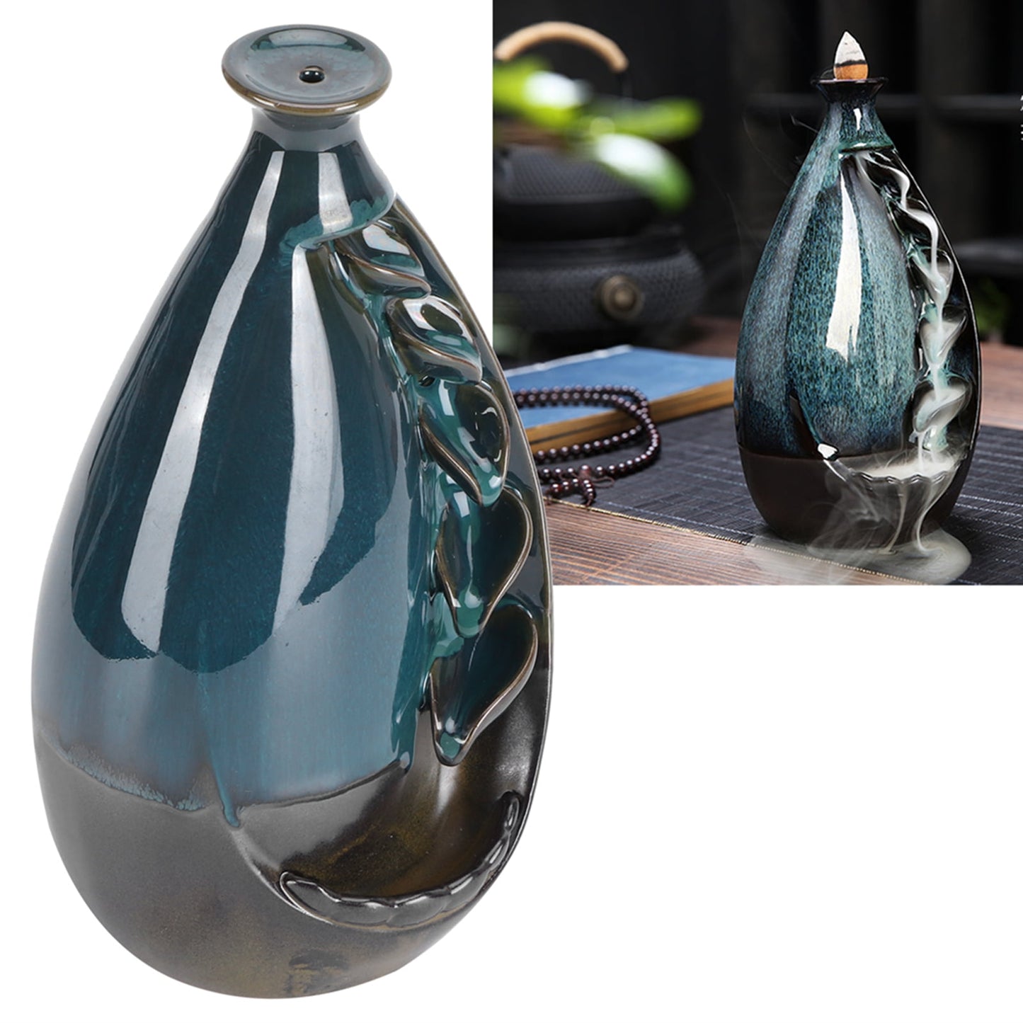 Back-Flow Incense Holder + 10 Free Incense Cones