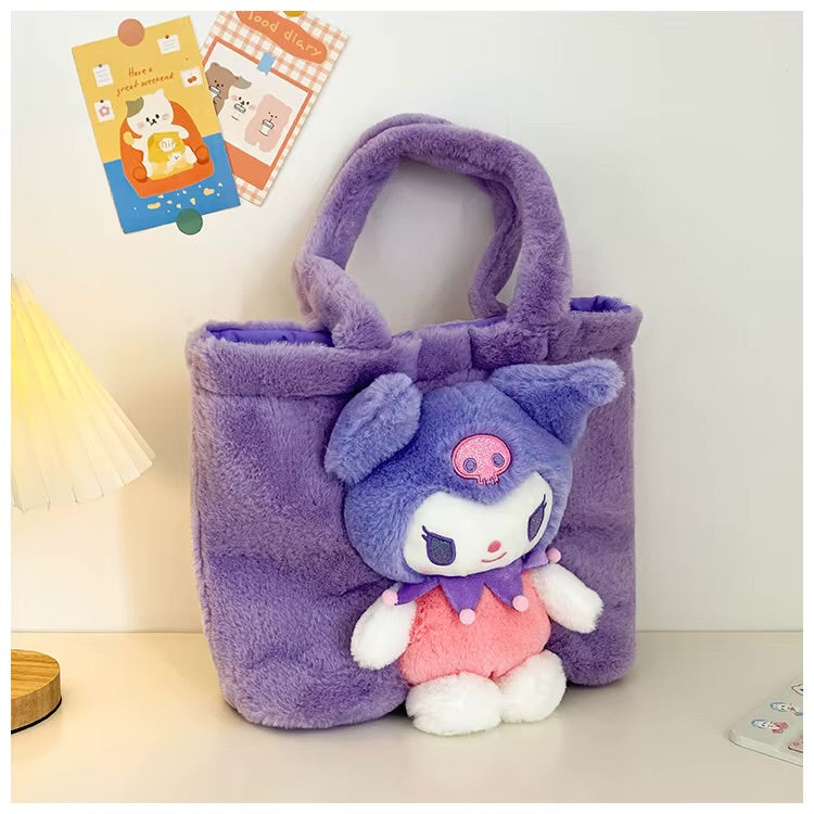 Kuromi Plush Travel Tote Bag