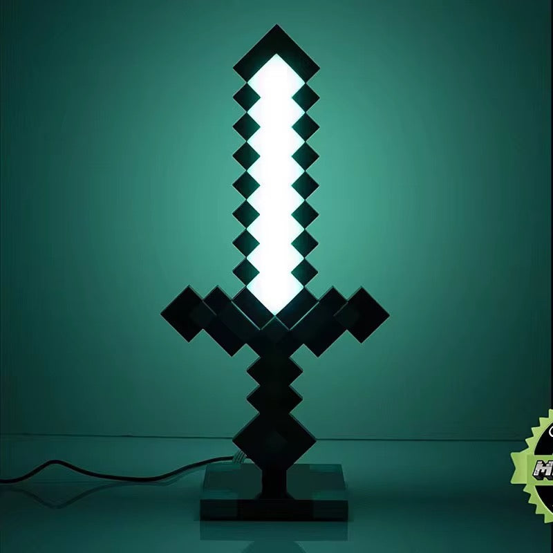 Minecraft Pixel Sword LED Night Light / Minecraft LED Diamond Sword Lamp
