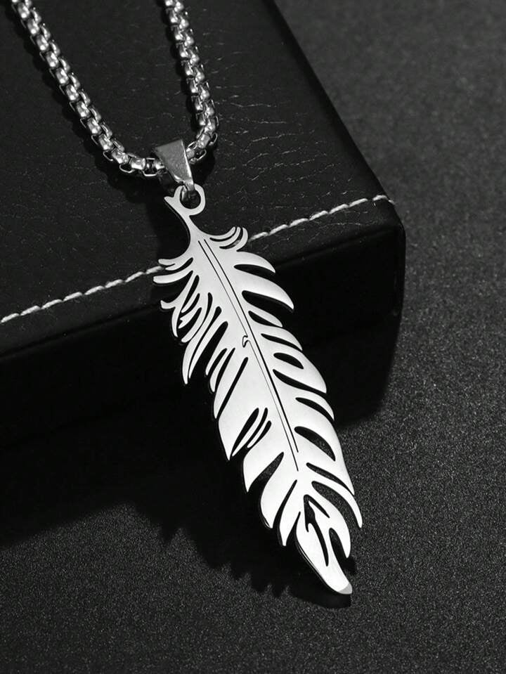 Stainless Steel Feather Necklace