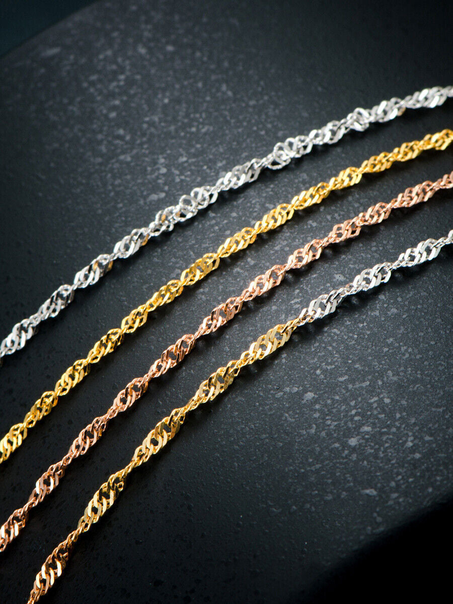 High Quality Stainless Steel Dainty Water Wave Chain (50cm Length)