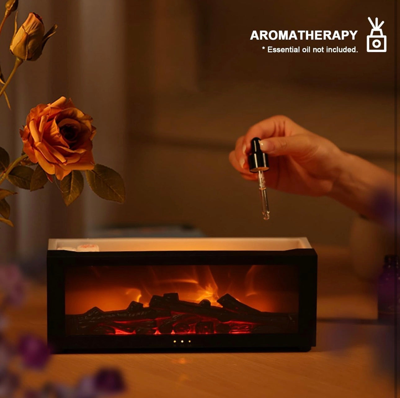 7 Color Fireplace Humidifier & Diffuser + Remote