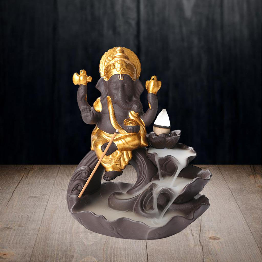 Lord Ganesh Back Flow Incense Holder