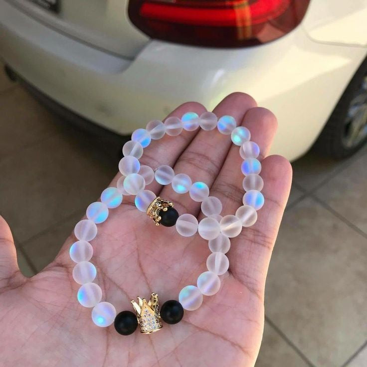 Cute Distance/ Relationship Moonstone Bracelets