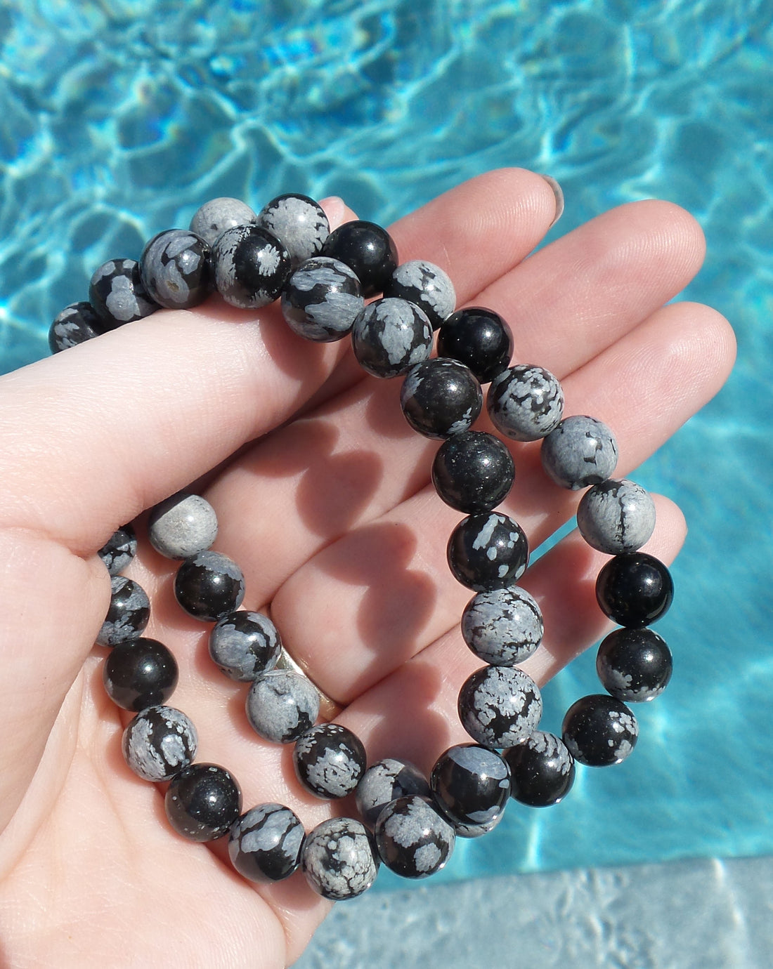 Snowflake Obsidian Bracelets