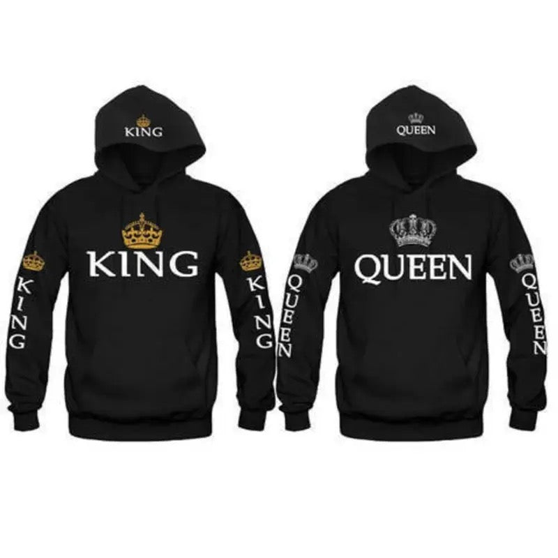 King and Queen Matching Couples Hoodies 1pc