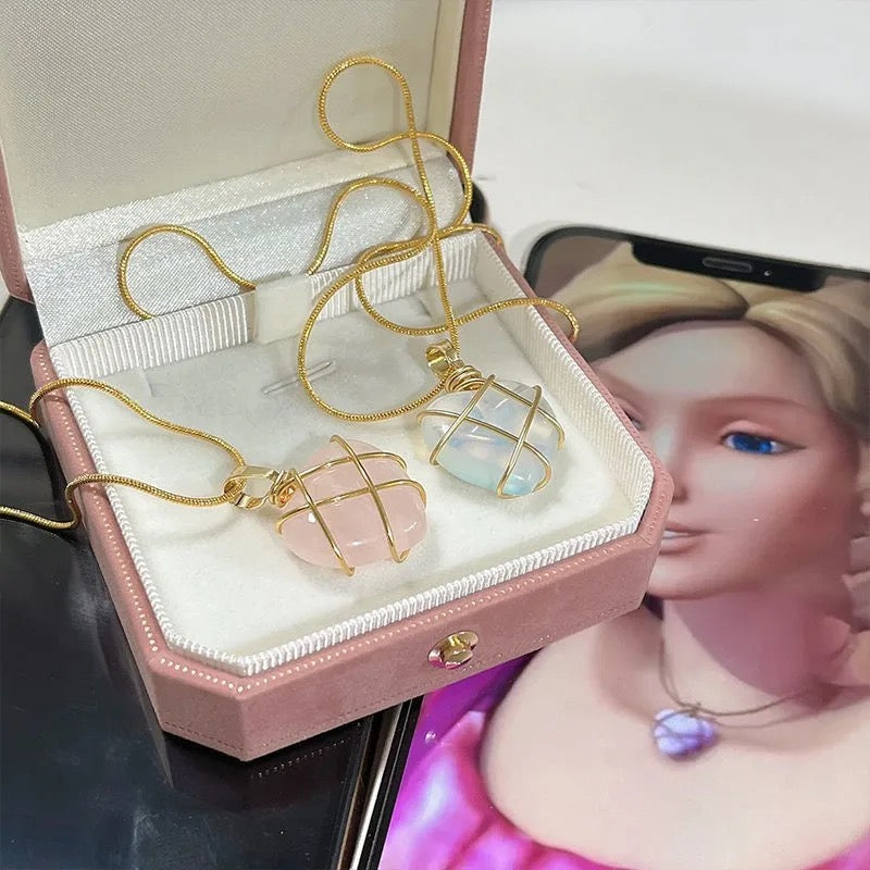 Barbie Natural Stone Heart Necklace