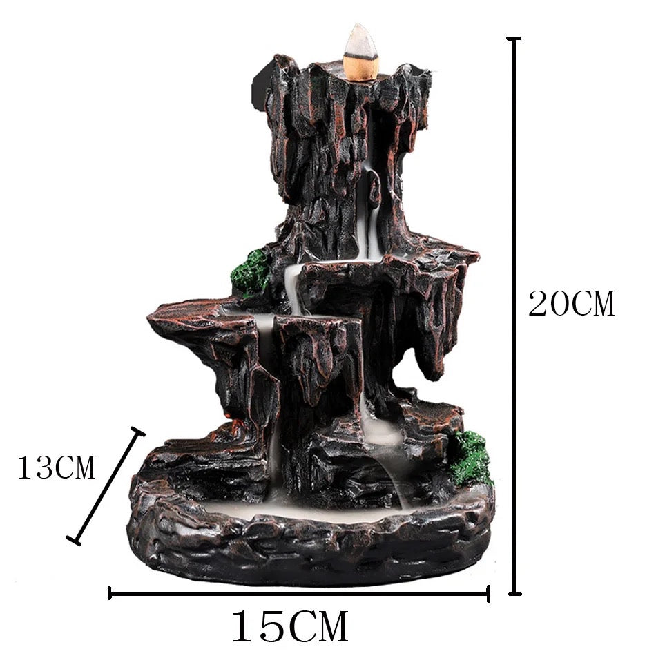 Fountain Back-Flow Incense Burner + 10 Free Incense Cones